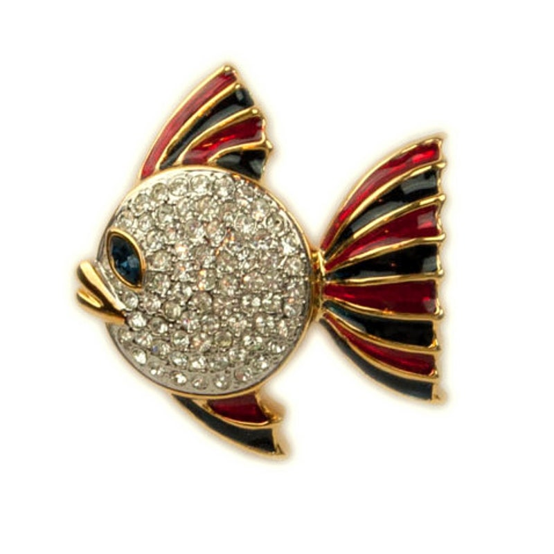 Happy Fish Vintage Brooch (Black) main image 0
