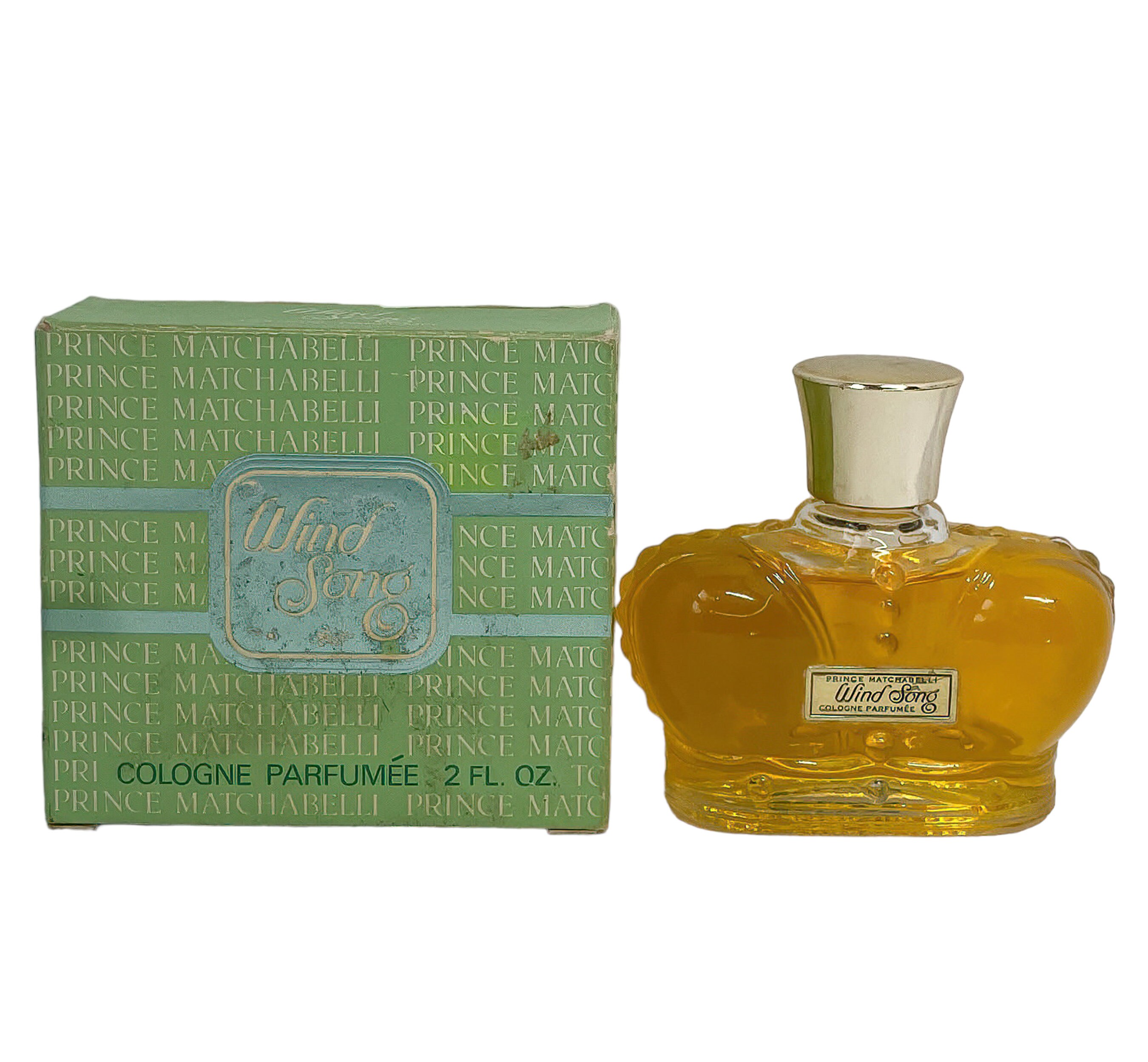 1980s Wind Song by Prince Matchabelli Vintage Splash Cologne Parfumee Crown Glass Bottle With Box 2 Fluid Oz Etsy
