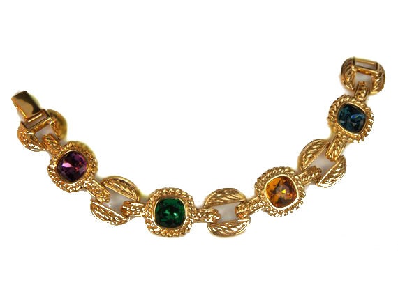 1990s NAPIER Byzantium Revival Gold Plated Jewel T