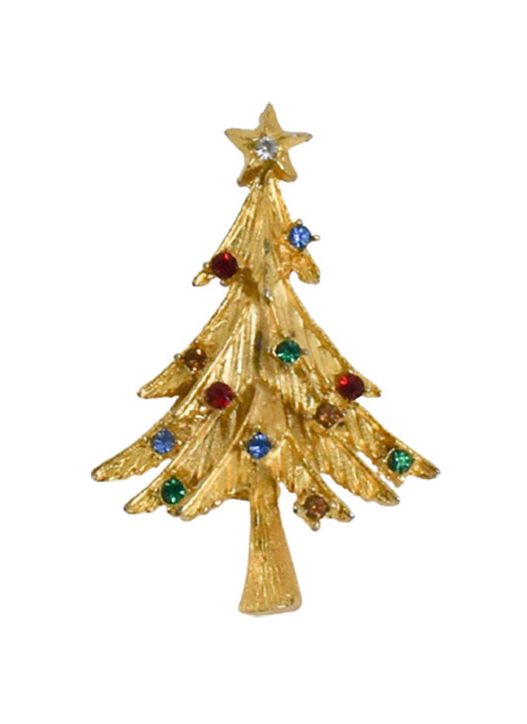 Broche Sapin De Noël Strass – Bijou Vintage Émaillé – Accessoire Fête, Déco Vêtement Ou Sapin – Cadeau De Noël - 8