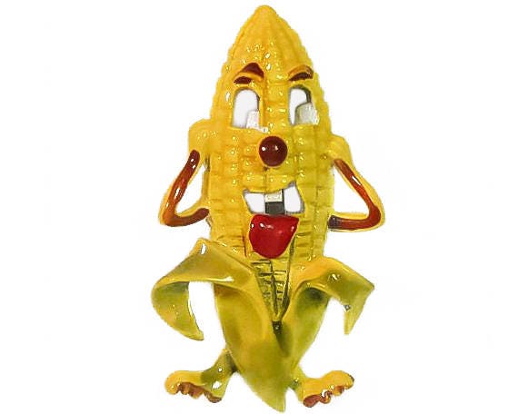 1950s 1960s Novelty Yellow Enamel Taunting Tongue