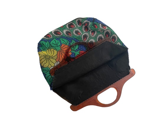 1970s Beaded Peacock Handbag: Vintage Floral Purs… - image 2