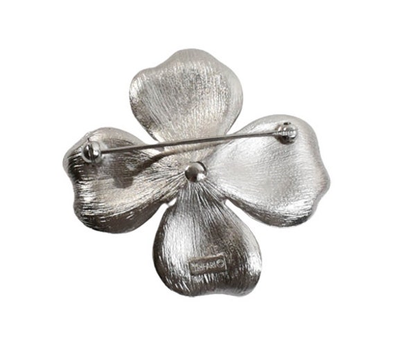 1960s Crown Trifari Textured & Polished Silver To… - image 2