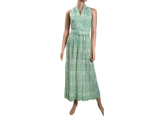 1960s Anne Fogarty The College Shop Green & Aqua … - image 1