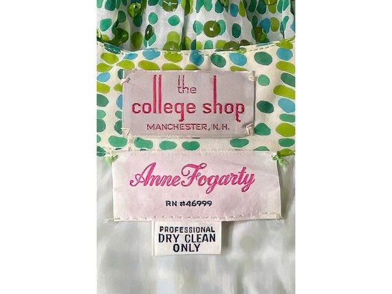 1960s Anne Fogarty The College Shop Green & Aqua … - image 8