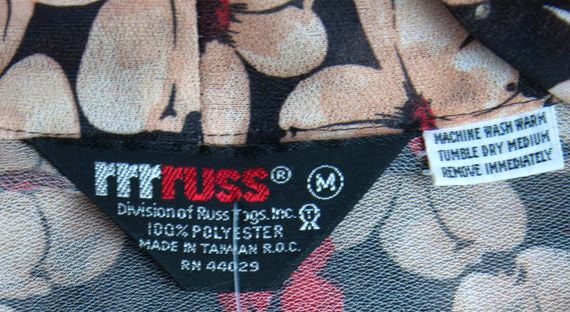 1970s Russ Togs Women's Tan Black & Red Mod Cherr… - image 5