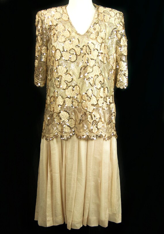 1980s CD de Christian Dior Robes du Soir Lace Sequin … - Gem