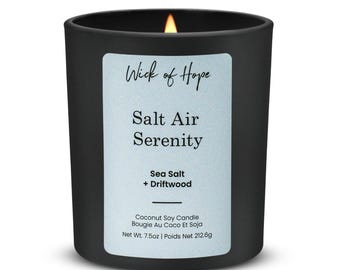 Sea Salt Driftwood Candle | Coconut Soy Wax, Crackling Wood Wick