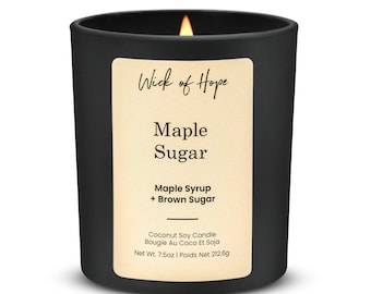 Maple Sugar Candle | Coconut Soy Wax, Crackling Wood Wick