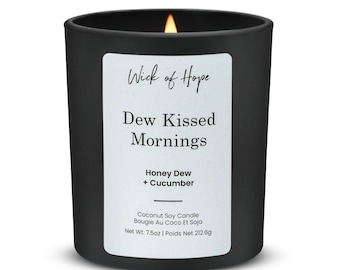 Honeydew Cucumber Candle | Coconut Soy Wax, Crackling Wood Wick