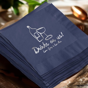Tovaglioli in lamina personalizzati, tovaglioli personalizzati per matrimoni, tovaglioli per cocktail delle feste, tovaglioli per bar per matrimoni, decorazioni per addio al nubilato, festa di fidanzamento