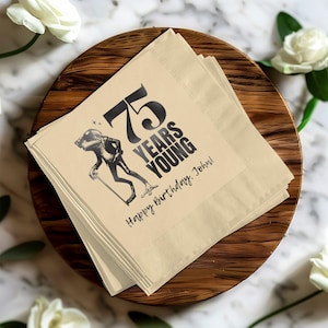 Custom Foil Birthday Napkins, Personalized Napkins, Cocktail Napkins, Beverage Napkins, Birthday Party Decor, Custom Party Napkins