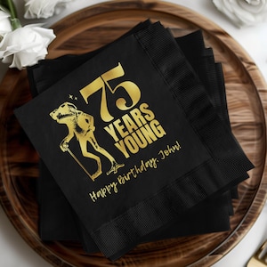 Custom Foil Birthday Napkins, Personalized Napkins, Cocktail Napkins, Beverage Napkins, Birthday Party Decor, Custom Party Napkins