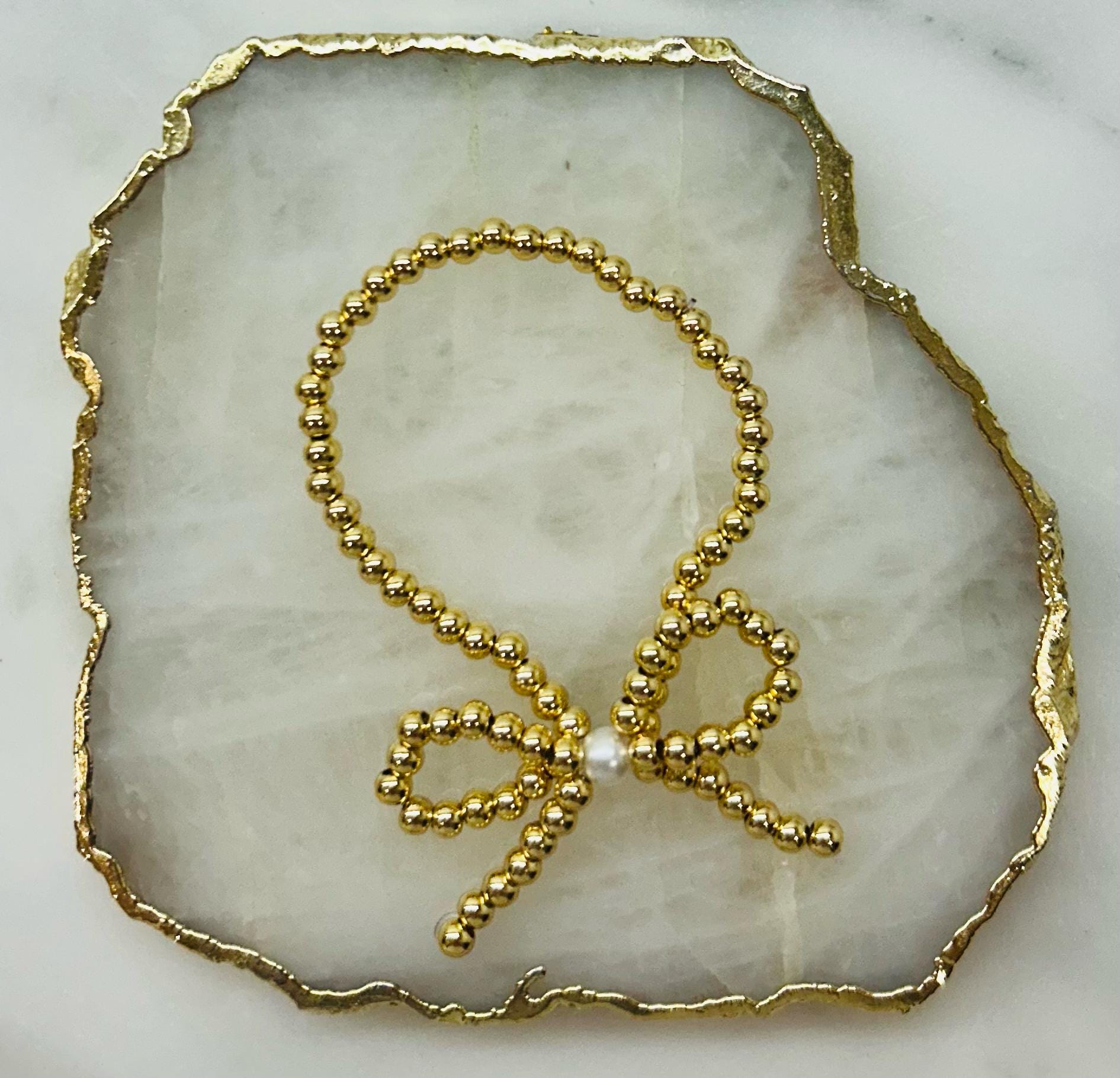 GOLD BOW BRACELET - PETITE 6.25