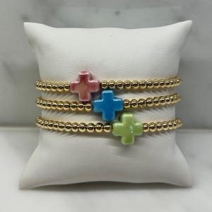 14k Vergoldetes Kreuz Armband