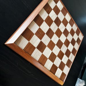Solid Wood Chess Board – Oak & Cedar | Handmade Custom Chessboard | Rustic Game Gift
