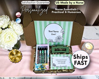 Personalized Nurse Gift Box,New Nurse Care Package,RN nurse gift basket,nurse appreciation,nurse thank you gift set,self care kit CNA gift