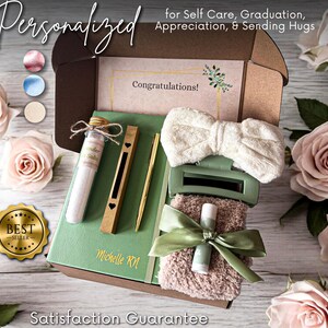 Abraço personalizado em uma caixa – Pacote de autocuidado para enfermeiras, Conjunto de presente para spa para novas mães, Kit de cuidados pós-parto, Presente para o Dia das Mães, Caixa de presente para formatura de enfermeiras