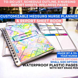 Med Surg Nurse Report Book – Reusable 8-Patient Brain Sheet for PCU Shift Report, Night Shift Nursing Notes, Clinical Rotation Must-Have