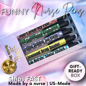 Funny Nurse Pen Spring Collection Set – New Nurses Graduation Gift, Nurse Week Gifts for Coworkers, Clinical Supplies & Nursing Essentials