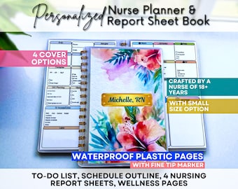 Med Surg Nurse Report Book – Reusable 8-Patient Brain Sheet for PCU Shift Report, Night Shift Nursing Notes, Clinical Rotation Must-Have