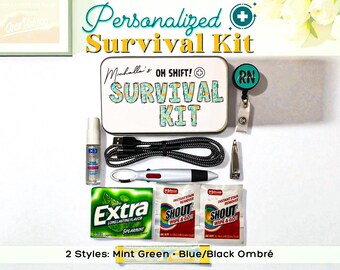 Kit de supervivencia para enfermeras personalizado: caja de regalo para graduación, artículos esenciales para la escuela de enfermería y set de regalo de agradecimiento.