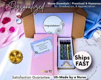 Juego de regalo de enfermera personalizado, paquete de cuidado de enfermera, canasta de regalo de enfermera registrada para agradecimiento de enfermera, caja de regalo de agradecimiento para nueva enfermera, kit de autocuidado CNA