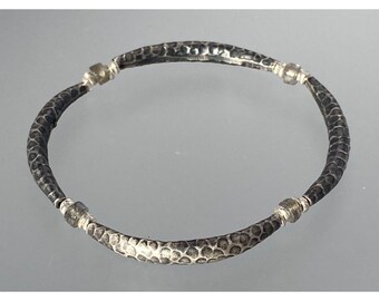 Thai Silver & Labradorite Stretch Bracelet