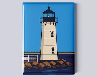 Portsmouth Harbor Lighthouse Magnet – New Castle, NH – 2.5x3.5” Iconic Coastal Art