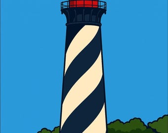 St. Augustine Lighthouse Custom Text Magnet – 2.5x3.5" Florida Coastline Souvenir, Nautical Fridge Magnet, Black & White Striped Tower