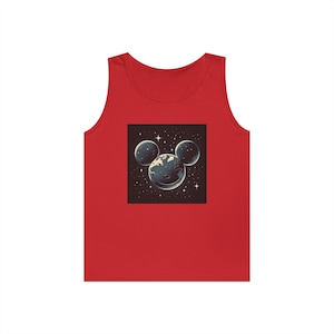Cosmic Mouse Unisex Tank Top - Space Theme, Summer Wear, Disney Inspired, Casual Day Out, Gift for Boys and Girls