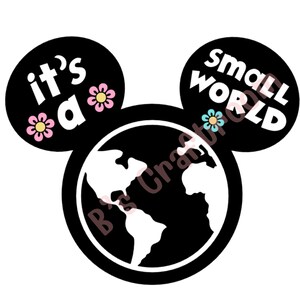 Disney It's A Small World met bloemen print- en snijbestand