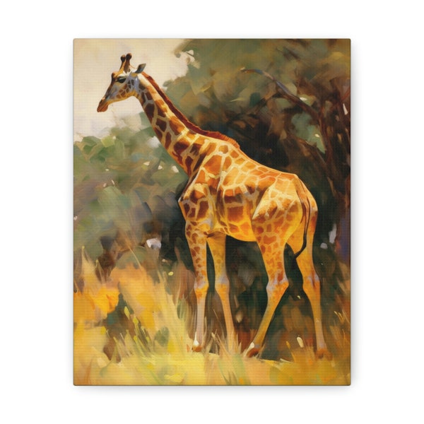 Giraffe Canvas Etsy