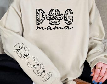 Custom Dog Mom Sweatshirt: Personalized Pet Name & Ears