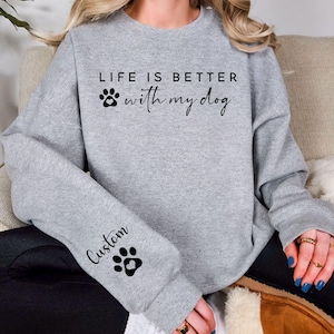 Custom Dog Mom Sweatshirt: Personalized Pet Name Gift image 6