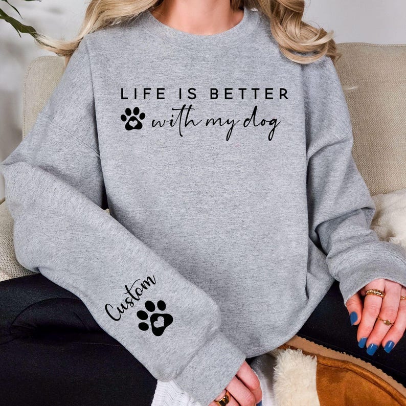 Custom Dog Mom Sweatshirt: Personalized Pet Name Gift image 6