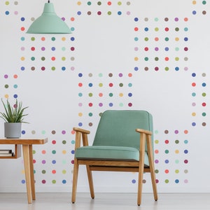 Dots Wall Decals 121 Modern Muted Rainbow Multicolor 2&quot; Confetti Polka Dot Wall Decals, Removable and Reusable Eco-friendly Wall Stickers