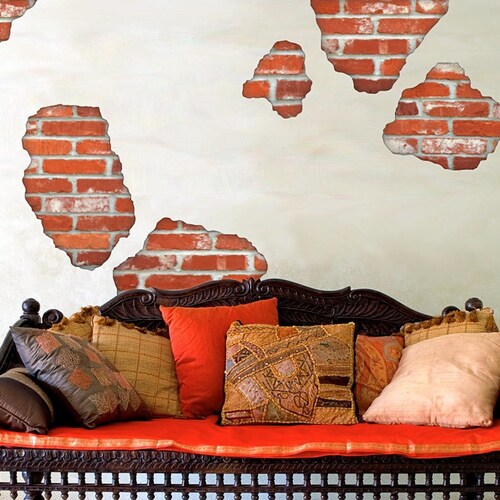 Wall Decals Faux Bricks Breakaway Removable & Reusable Brick Etsy