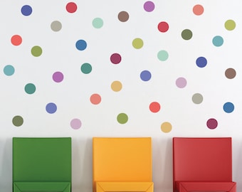 Dots Wall Decals 36 Modern Multi-color 4" Confetti Polka Dot Wall Decals, Removable and Reusable Eco-friendly Wall Stickers