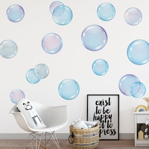Big Bubbles Decals, Bubble Wall Stickers, Bathroom Wall Decals, Fabric Decals Waterproof , Removable Eco Friendly Wall Stickers