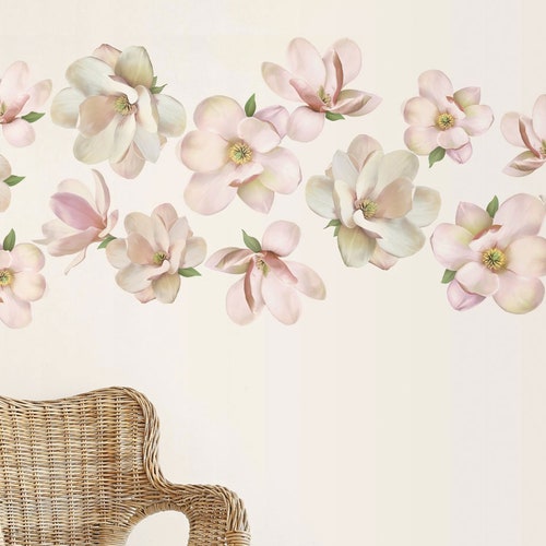 Large Magnolia Flower Wall Decals Large Set of Eco Friendly Etsy