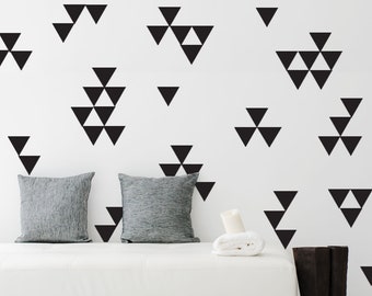 Calcomanías de pared con triángulos grandes, calcomanías de vinilo con triángulos, calcomanías de pared con triángulos extraíbles para despegar y pegar