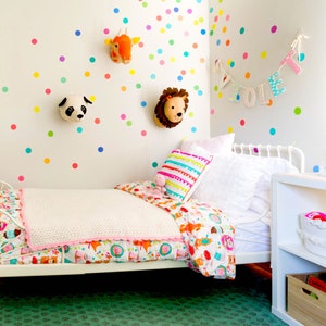 Dot Wall Decals 121 Mini Rainbow Dot Decals Confetti Polka Dot Wall Decals Peel and Stick Removable Nursery Wall Stickers image 2