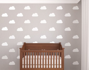 Wall Decals Clouds 25 Metallic Gold, Silver, White or Color Nursery Clouds Vinyl Wall Decals, Peel and Stick Removable Wall Decal Sticker