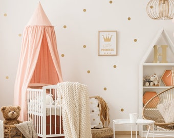 Gold Dot Wall Decals, Metallic Gold Polka Dots Wall Stickers, Peel and Stick Gold Dots