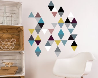 Modern Art Triangle Wall Decals, Removable and Reusable Eco-friendly Wall Stickers - Color-way 2