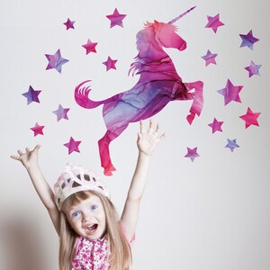 Unicorn Wall Decal, Horse Wall Decal, Nursery Wall Decals, Star Wall Decals, Eco Friendly Matte Removable Wall Stickers
