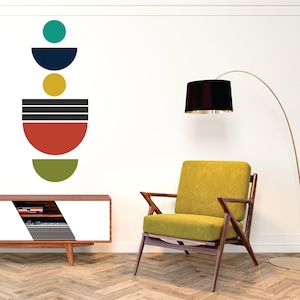 Mid Century Modern Decals, Mid Century Wall Art, Mid Century Modern Decor, Wall Decals, Fabric Removable Eco-friendly Decals