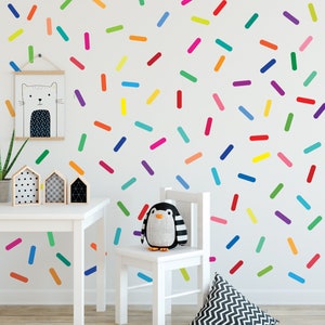 Rainbow Sprinkles Wall Stickers Confetti Wall Stickers Sprinkle Wall Decals Rainbow Nursery Decals Eco Friendly Removable Wall Stickers