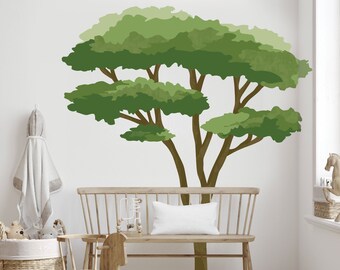 Large Acacia Tree Wall Decals, Nursery Wall Decals, Tree Wall Sticker, Repositionable and Removable Decals